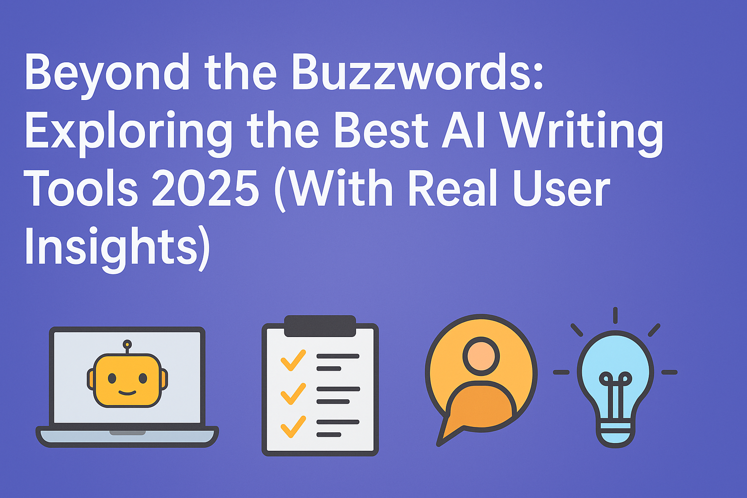 Banner image for article 'Best AI Writing Tools 2025' showing futuristic interface and digital writing assistant concept